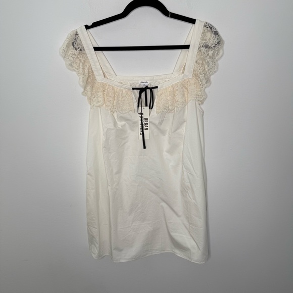 Urban Outfitters Kimchi Blue Rebecca Lace Trim Babydoll Mini Dress S - Picture 2 of 6